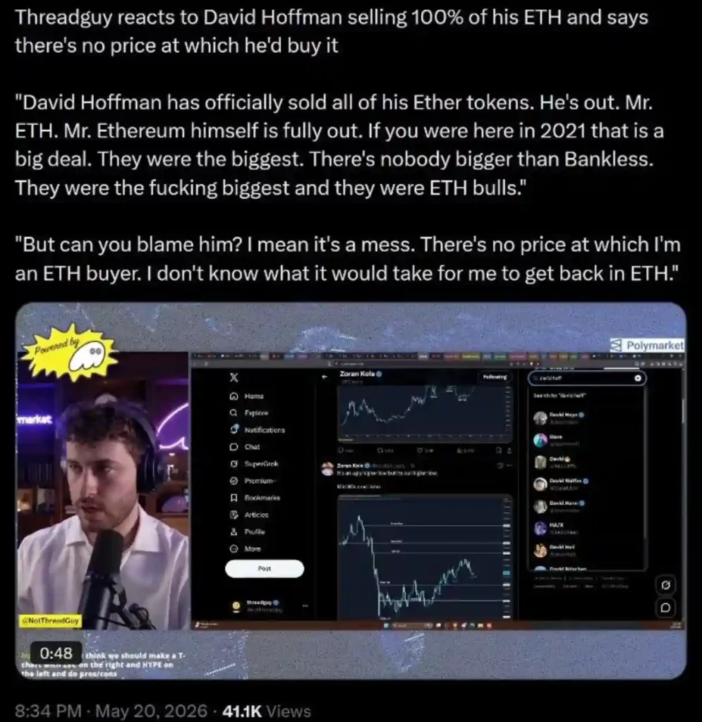 Ethereum Sentiment Hits Rock Bottom on Social Media Amid Deep Volatility