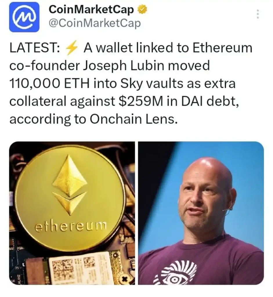 Ethereum Co-Founder Moves 110,000 ETH — Is This Bullish Or Defensive?