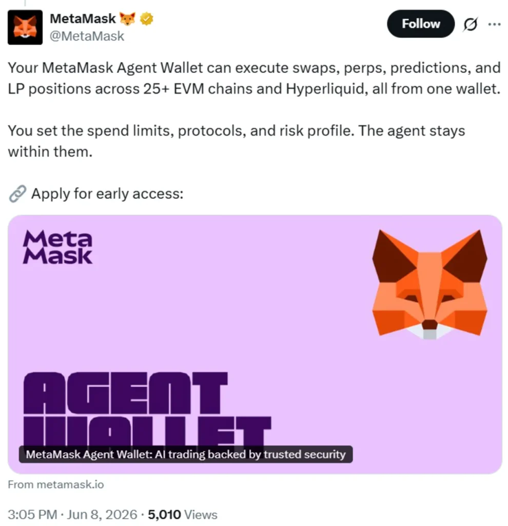 Announcing Agent Wallet on social media.
