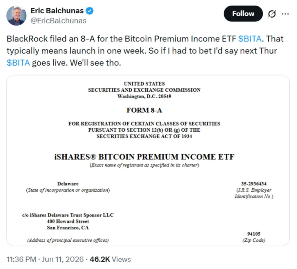 Bloombergâs ETF analyst reports on the development.